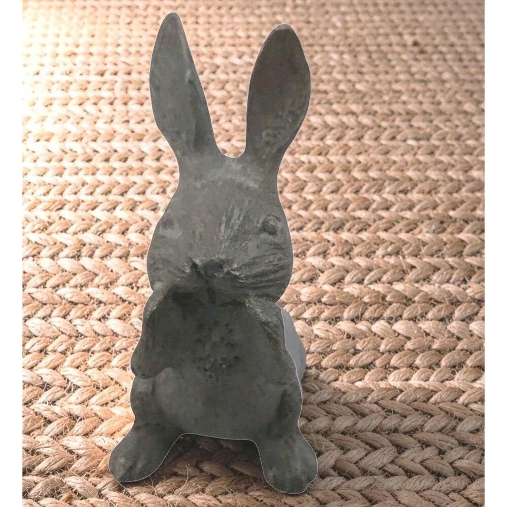 Pewter Figurine 1980's Rabbit Miniature Animal Sculpture Signed Easter 1.75